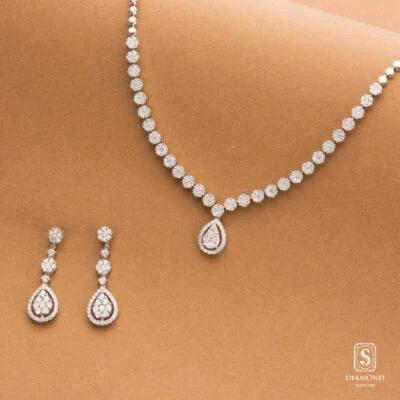 The Celestial Droplet Bridal Set | ชุดเครื่องประดับเจ้าสาว GIA สร้อยคอพู่ระย้าเดโคสลับต่างหูหยดน้ำล้อมพรีเมียม
