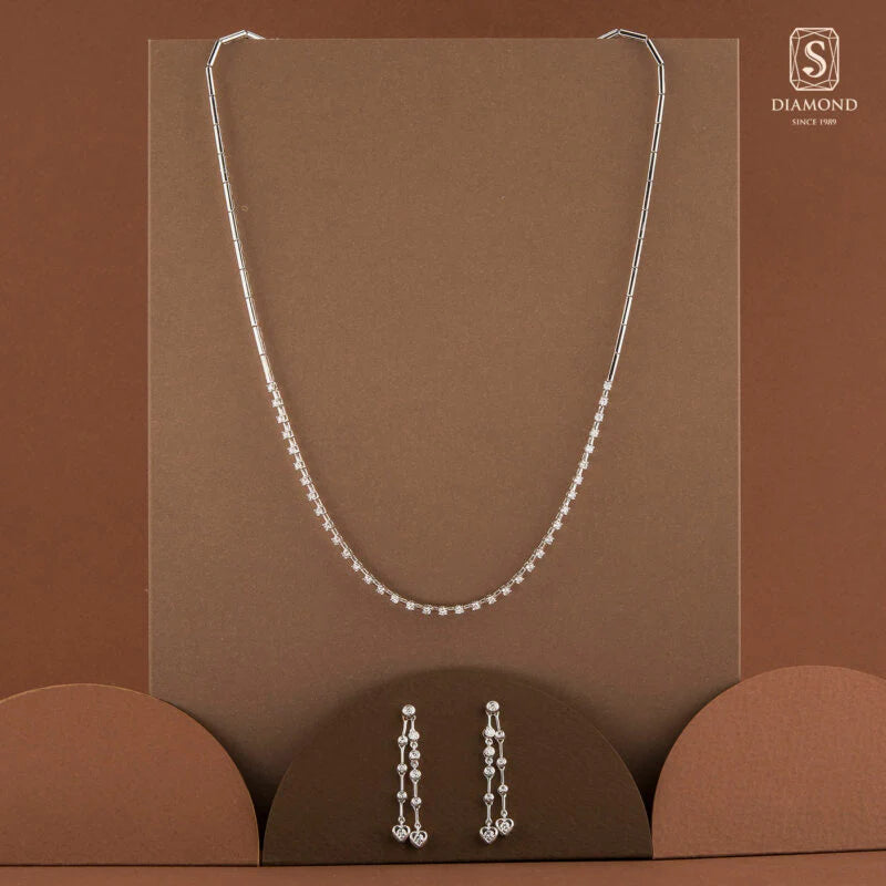 The Delicate Pear-Aura Bridal Set | ชุดเครื่องประดับเจ้าสาว GIA ดีไซน์เรียบหรูมินิมอลห้อยจี้หยดน้ำล้อม ราคาประหยัด