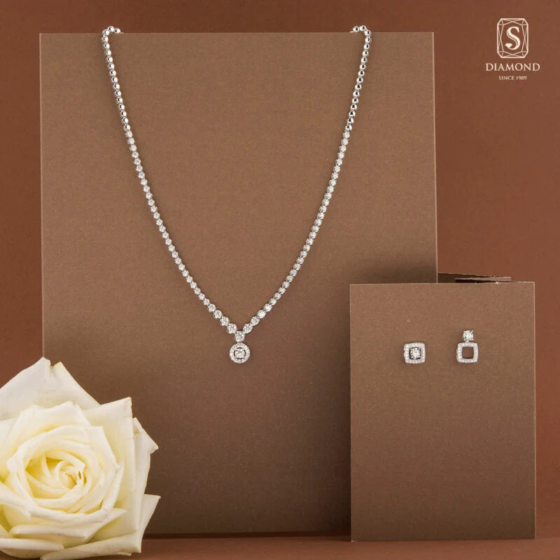 The Delicate Pear-Aura Bridal Set | เครื่องเพชรเจ้าสาว เครื่องประดับเพชรแท้ GIA ดีไซน์เรียบหรูใช้งานได้ทุกวัน ราคาประหยัด