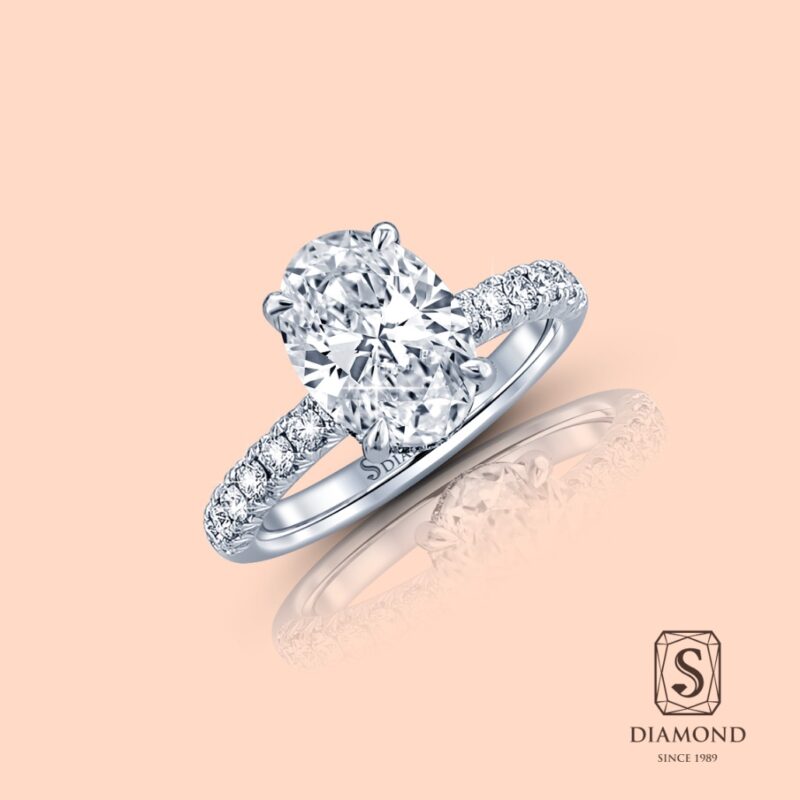 Oval Shape Diamond Engagement Rings | Oval Cut Diamond Classic Solitaire Rings