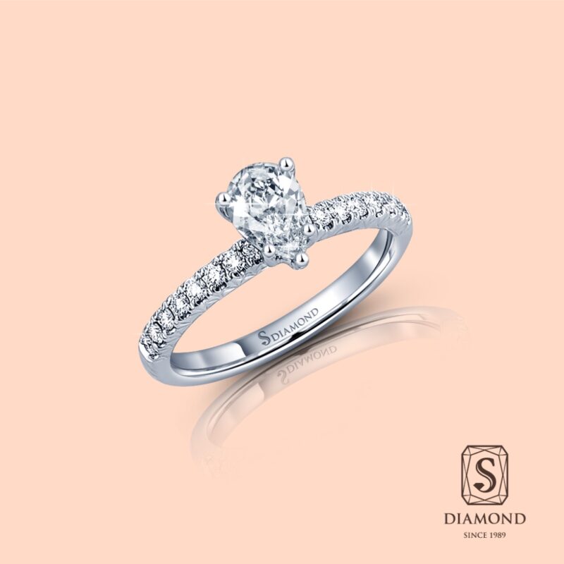 Pear Shape Diamond Engagement Rings | Pear Cut Diamond Classic Rings