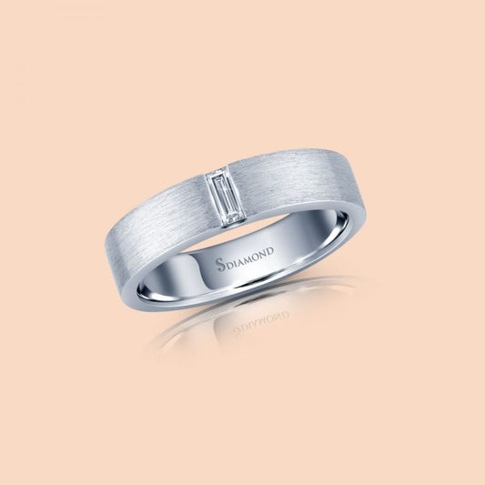 แหวนชาย Satin Brushed Baguette