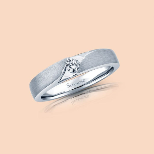 แหวนชาย Curve Satin Brushed