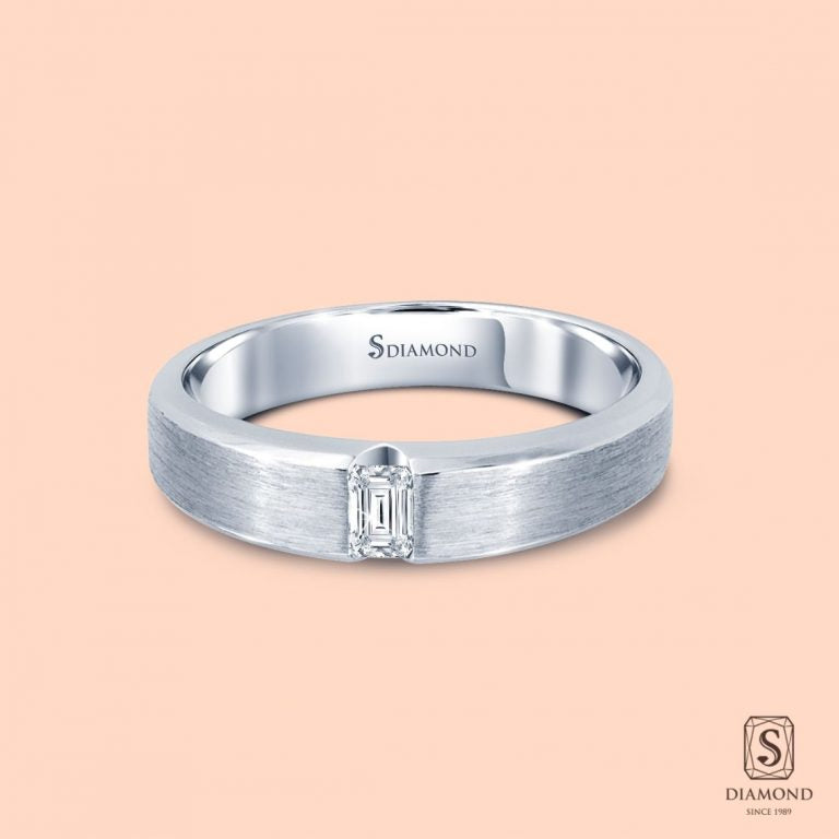 The Sovereign Emerald Cut Corner Satin Ring