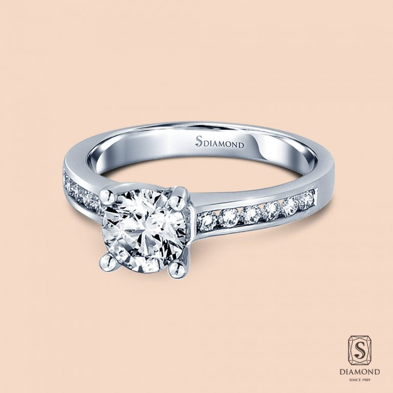 Classic Channel Diamond Engagement Ring