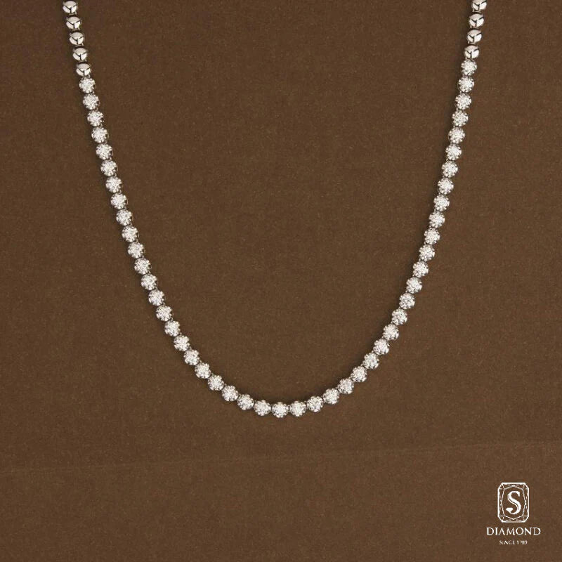 The Regal Radiance Diamond Necklaces | สร้อยคอเจ้าสาว สร้อยคอเพชรแท้ รุ่นคอกลม พรีเมี่ยม