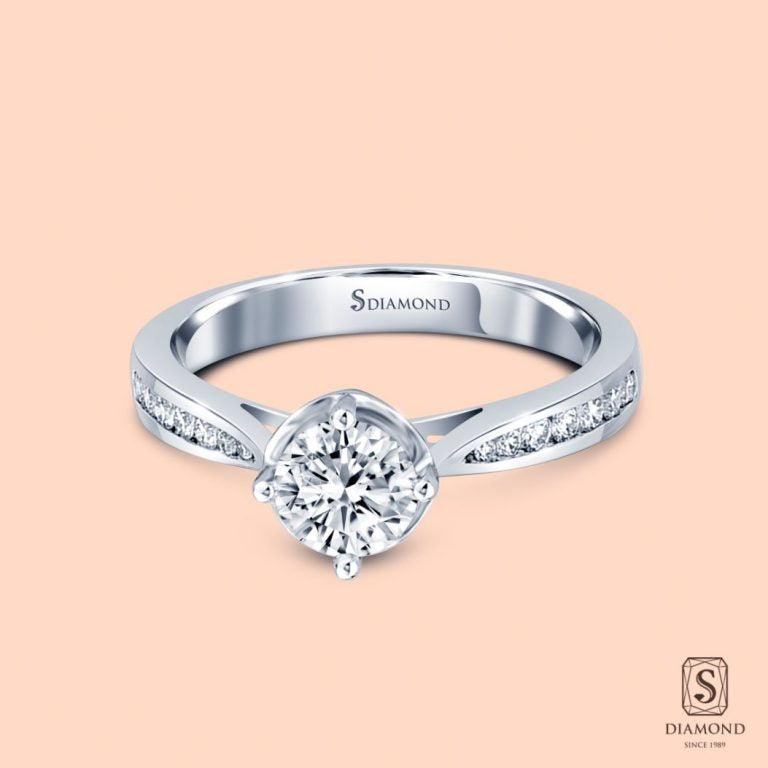 Love Along C Diamond Engagement Ring