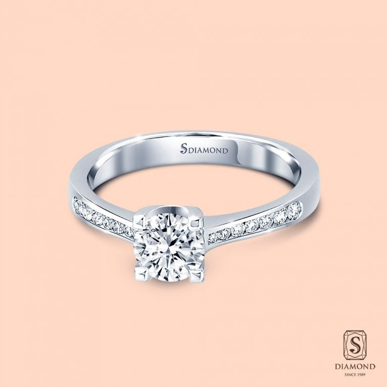 Classic Along C Diamond Engagement Ring
