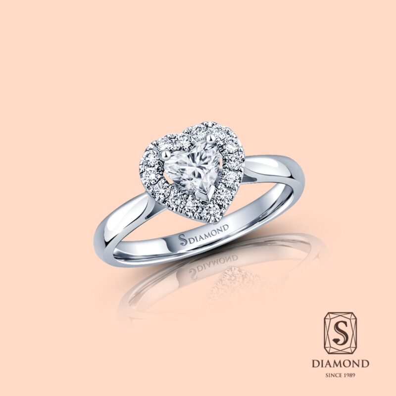 Heart Shape Diamond Engagement Rings | Heart Cut Diamond Halo Rings