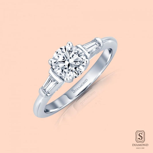 แหวนแต่งงาน Solitaire Tapered