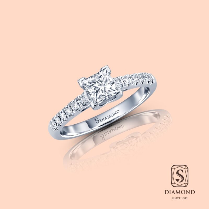 Princess Cut Diamond Engagement Rings | Princess Shape Diamond Classic Solitaire Rings
