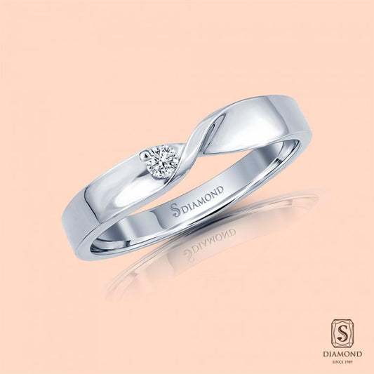 แหวนชาย Twist Band Single Diamond