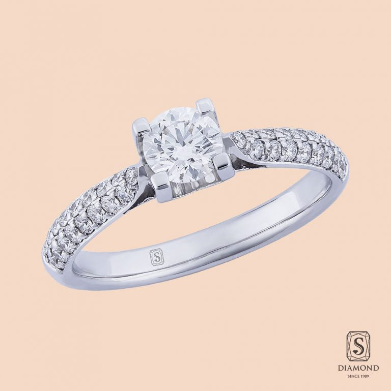 V Strong Diamond Engagement Ring