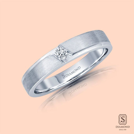 แหวนชาย Curved Cut Satin Brushed