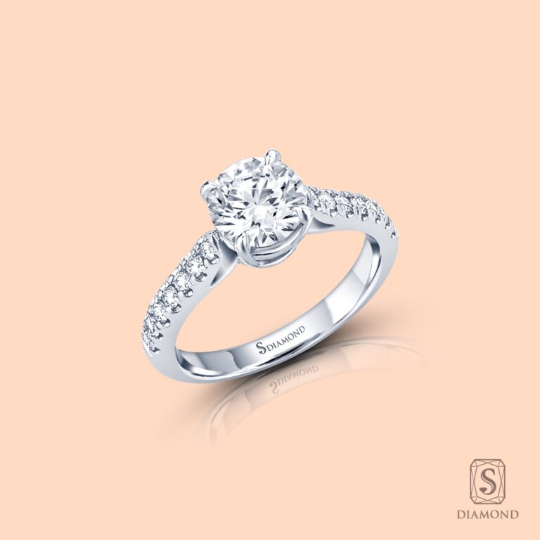 Love Along Pave Diamond Engagement Ring