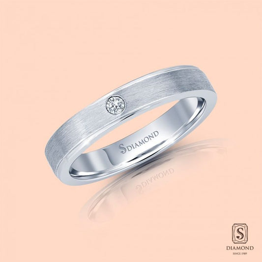 แหวนชาย Cross Satin Step Single Diamond Comfort