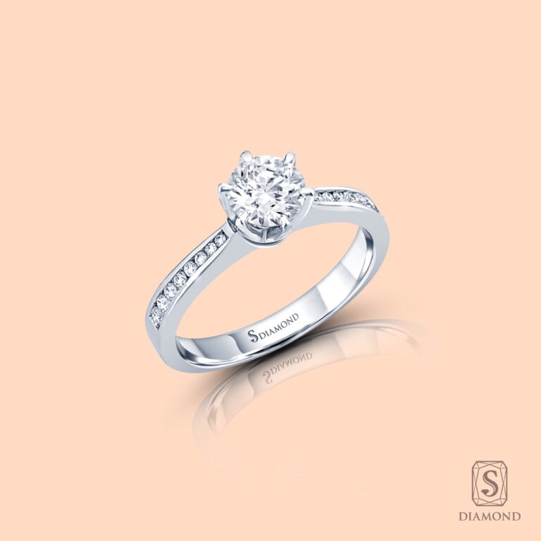 Round Channel 6PDiamond Engagement Ring