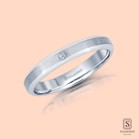 แหวนชาย Satin Brushed Cut Corner