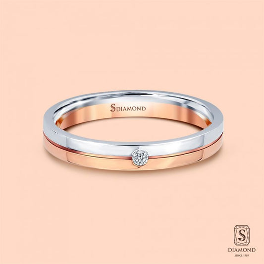 แหวนชาย Two Tone Single Diamond