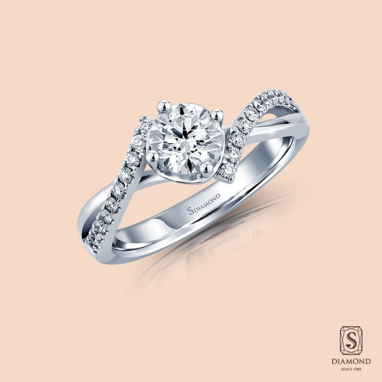 S Love Infinity Diamond Engagement Ring