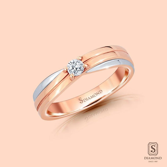 แหวนชาย Infinity Rose Gold Single Diamond