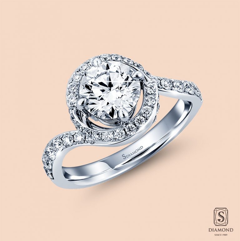 Wave Of Love Diamond Engagement Ring