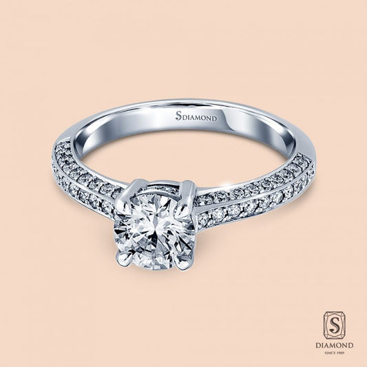 แหวนแต่งงาน Solitaire Triple side