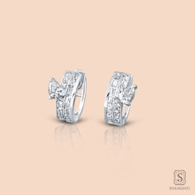 Huggies Earring In 18K White Gold