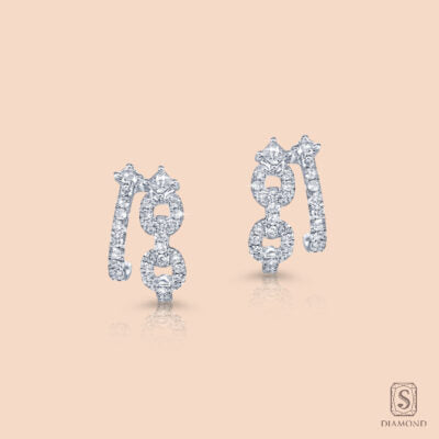 The Chain of Love Diamond Earrings | ต่างหูเพชรแท้ GIA คอลเลกชันพิเศษดีไซน์สายสัมพันธ์ต่อเนื่อง