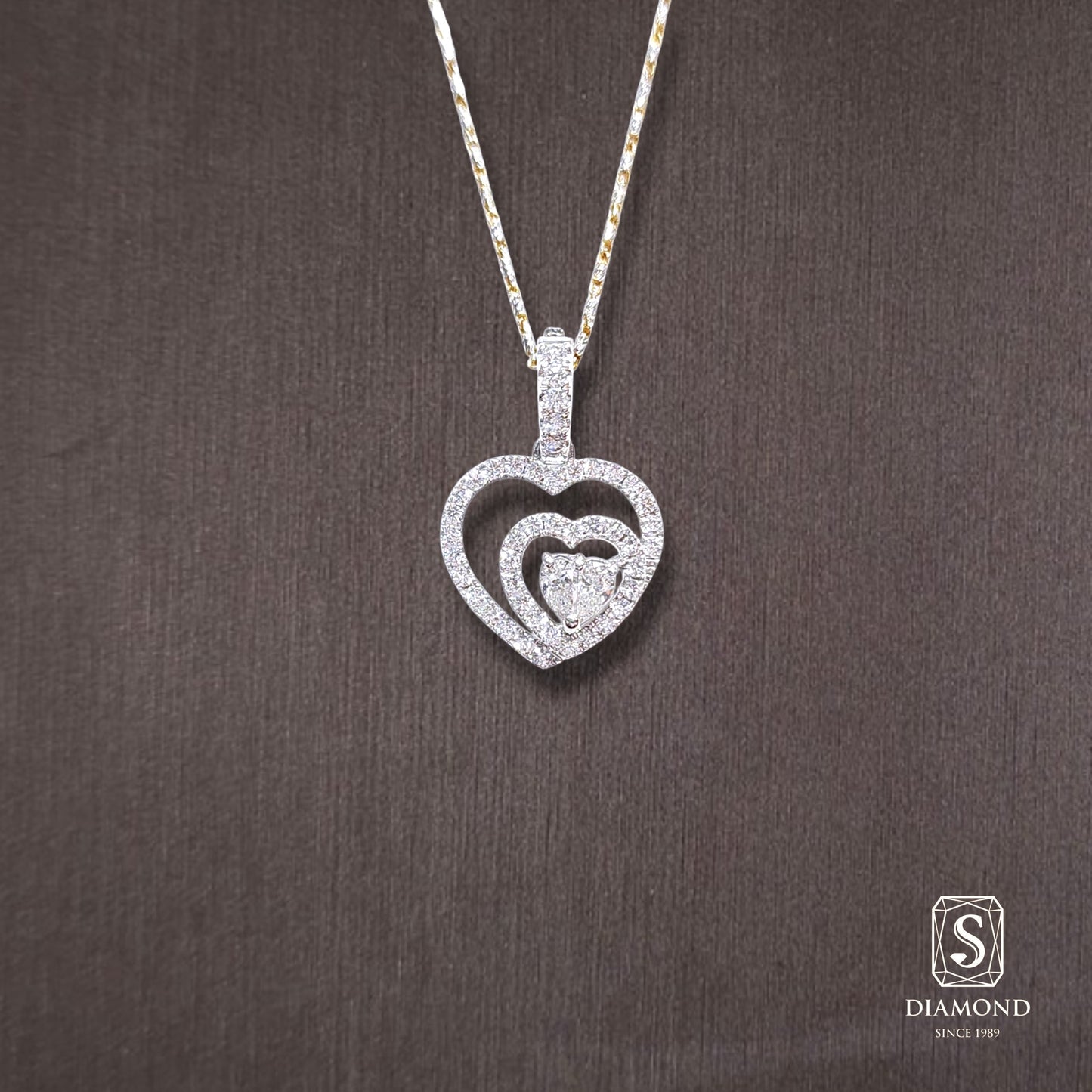 Diamond Pendant 016 by S.Diamond, elegant diamond pendant necklace