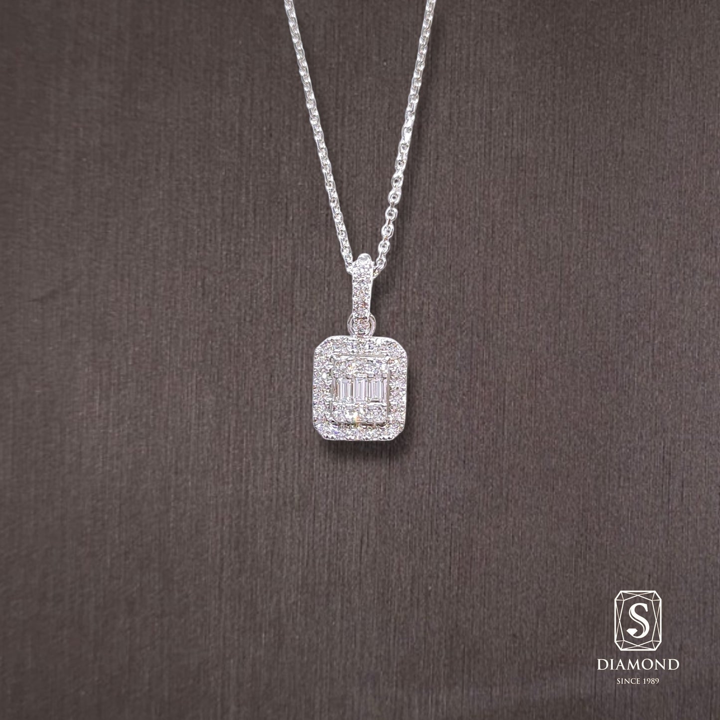 Diamond Pendant 004 by S.Diamond, elegant diamond pendant necklace