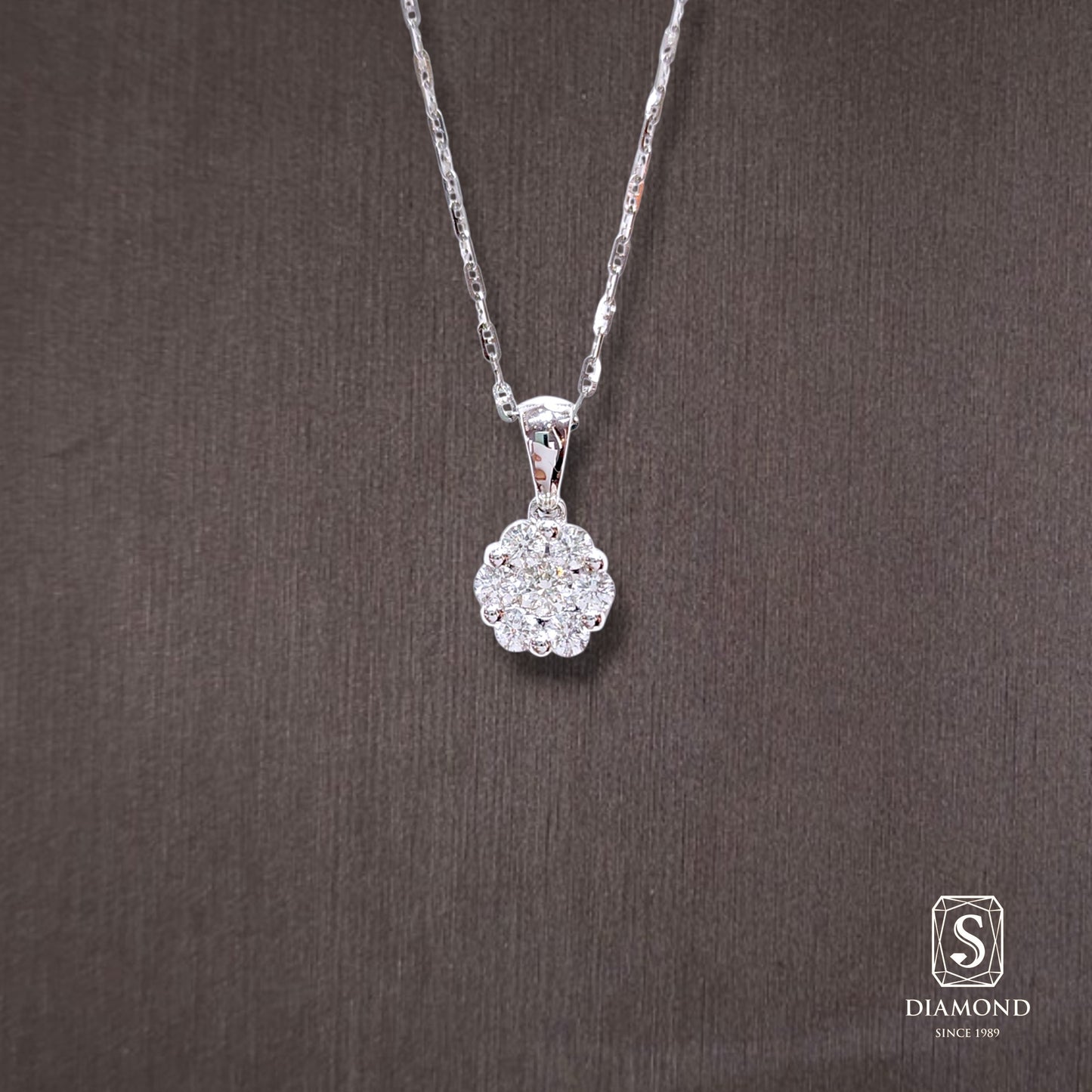 Diamond Pendant 007 by S.Diamond, elegant diamond pendant necklace