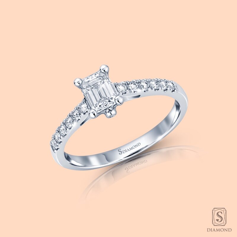 Emerald Cut Diamond Engagement Rings | Emerald Shape Diamond Classic Rings