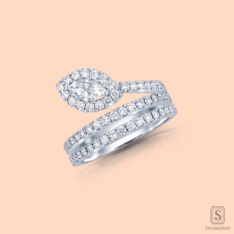 Marquise Shape Diamond Rings | Marquise Cut Diamond Premium Halo Rings