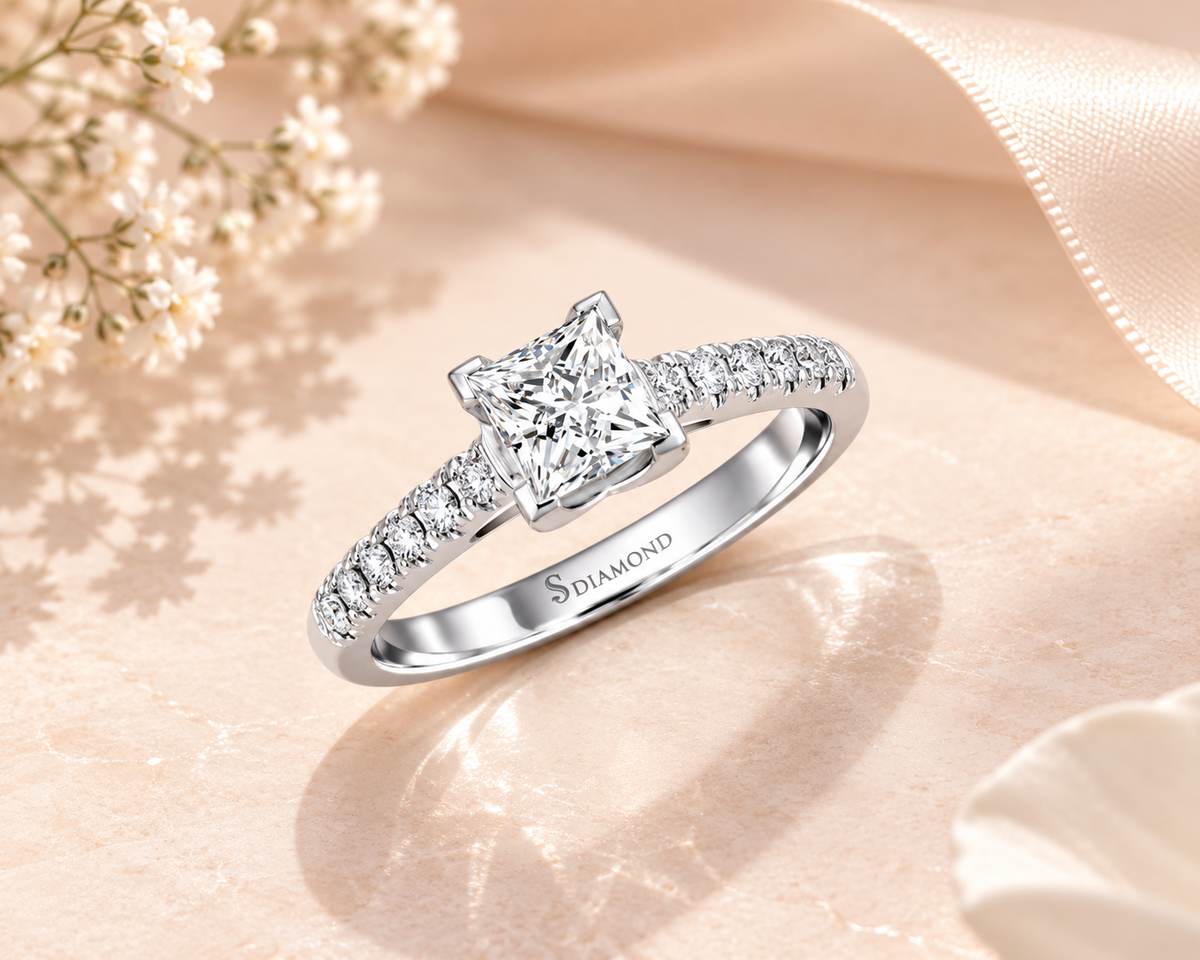 Princess Cut Natural Diamond Engagement Rings