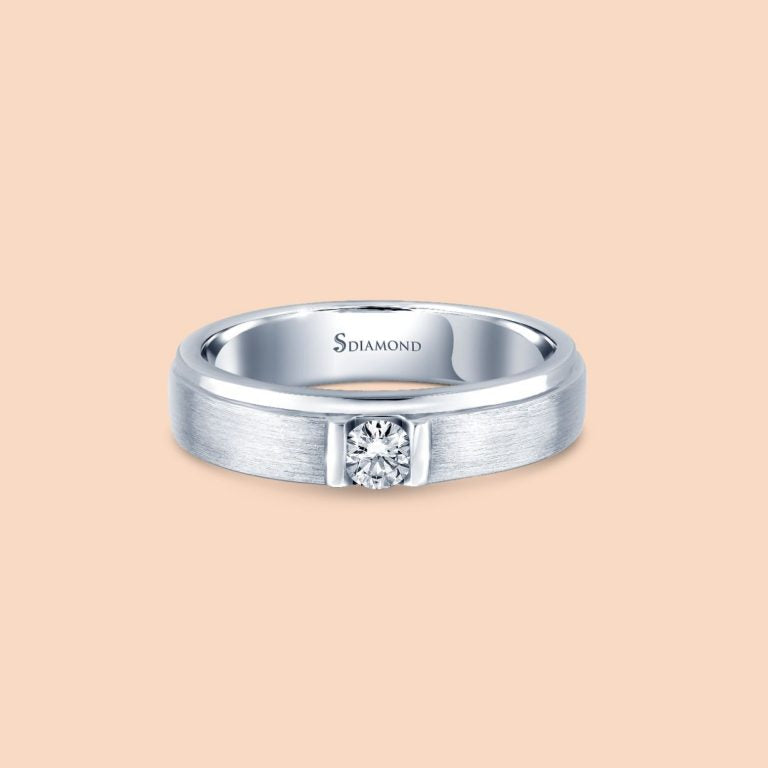 แหวนชาย Satin Brushed Single Step