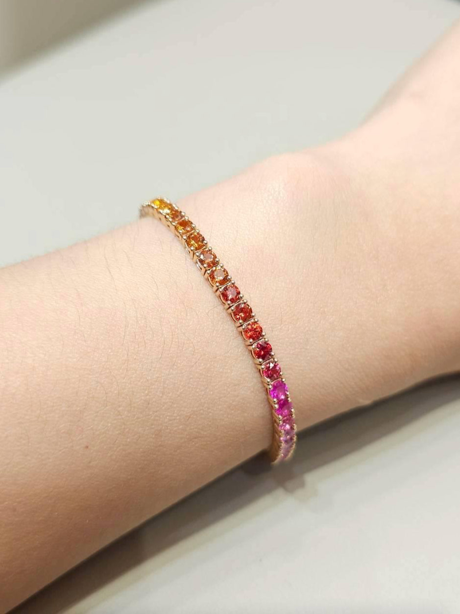 Rainbow Sapphire Tennis Bracelet | S.Diamond