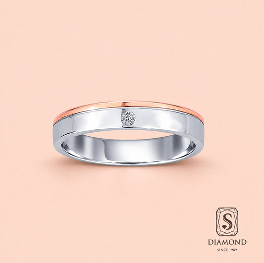 two tone and 1 diamond wedding Ring