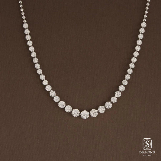 The Eternal Blossom Diamond Necklaces | สร้อยคอเจ้าสาว สร้อยคอเพชรแท้ GIA ดีไซน์เพชรประกบไล่ไซร์