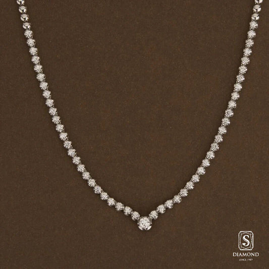 The Majestic Solitaire-Drop Diamond Necklaces | สร้อยคอเจ้าสาว สร้อยคอเพชรแท้  ทรงคอวี เพชรเซอร์ GIA