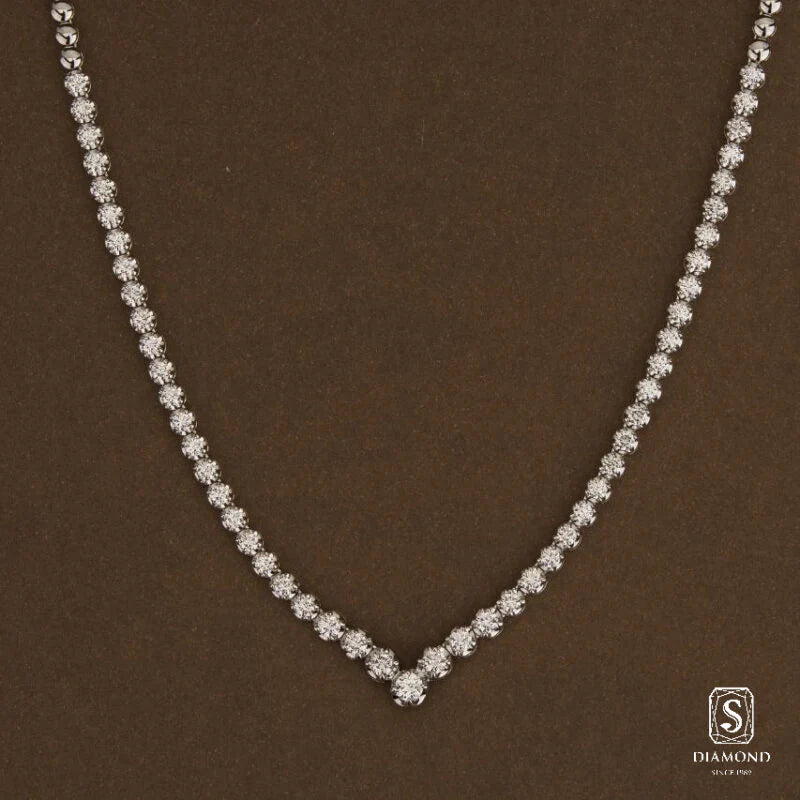 The Infinite V-Splendor Diamond Necklaces  | สร้อยคอเจ้าสาว สร้อยคอเพชรแท้ ทรงคอวี GIA ราคาประหยัด