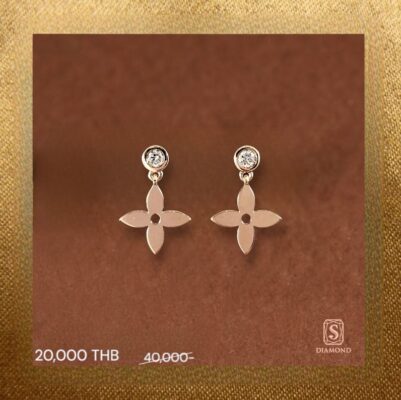 Earring Promotion 05 natural diamond earrings, ต่างหูเพชรแท้ S.Diamond Bangkok
