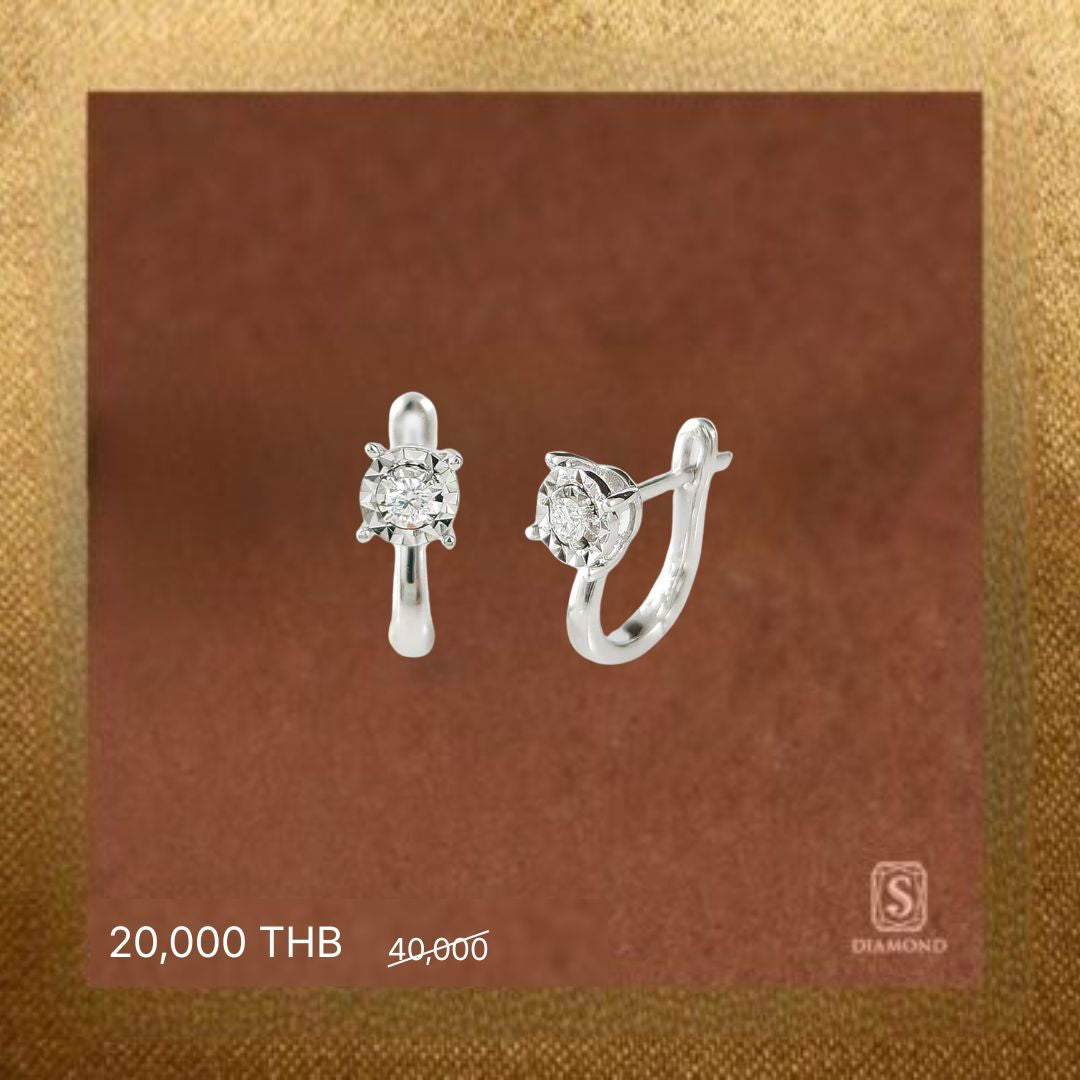 Earring Promotion 06 natural diamond earrings, ต่างหูเพชรแท้ S.Diamond Bangkok