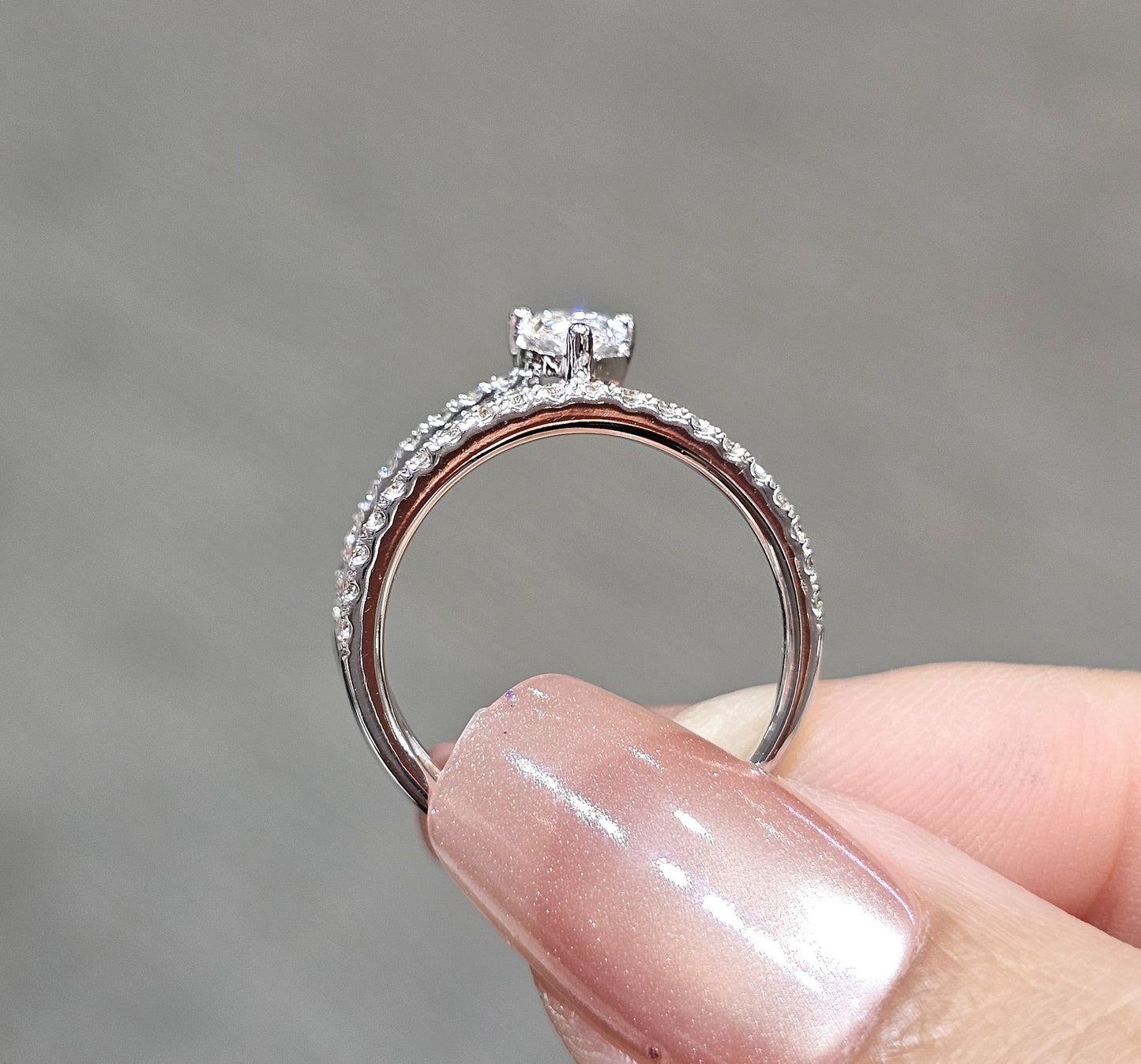 Pear Cut Diamond Pavé Engagement Ring