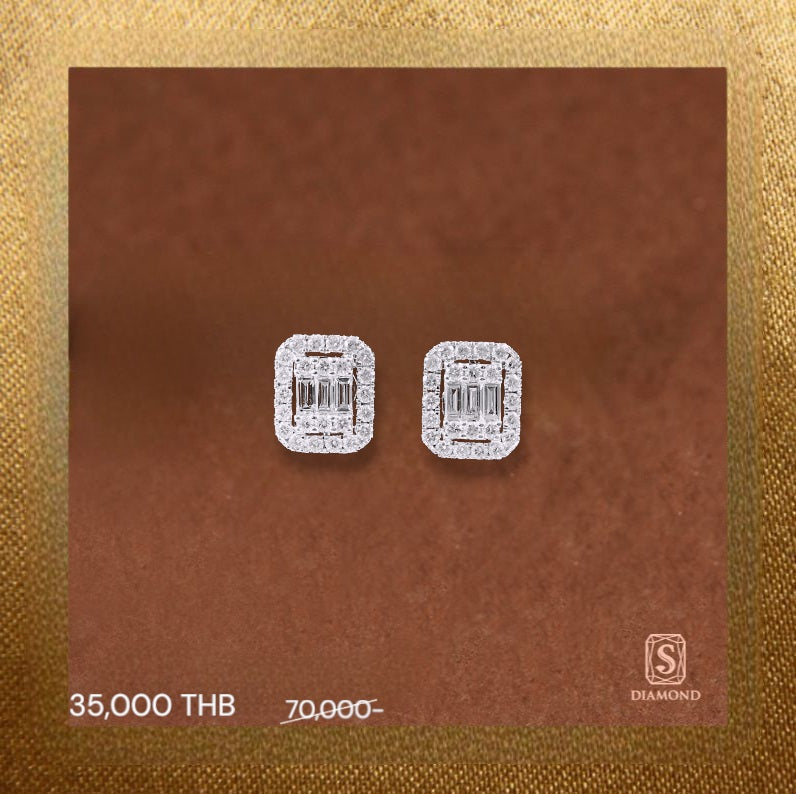 Earring Promotion 26 natural diamond earrings, ต่างหูเพชรแท้ S.Diamond Bangkok
