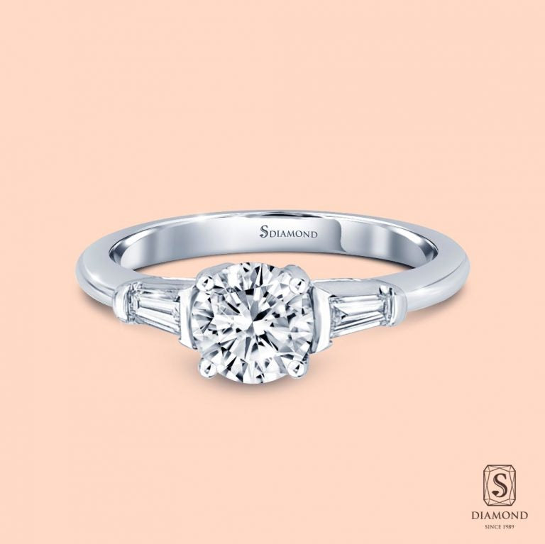 แหวนแต่งงาน Solitaire Tapered