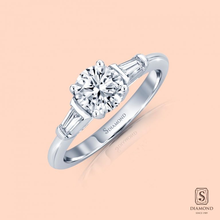 แหวนแต่งงาน Solitaire Tapered