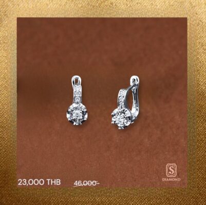 Earring Promotion 07 natural diamond earrings, ต่างหูเพชรแท้ S.Diamond Bangkok