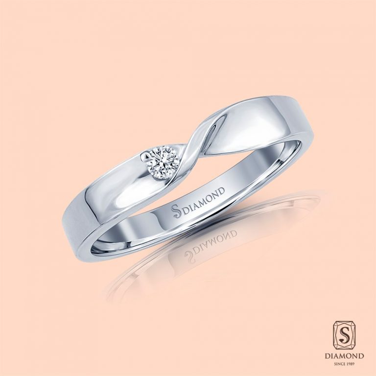 แหวนชาย Twist Band Single Diamond