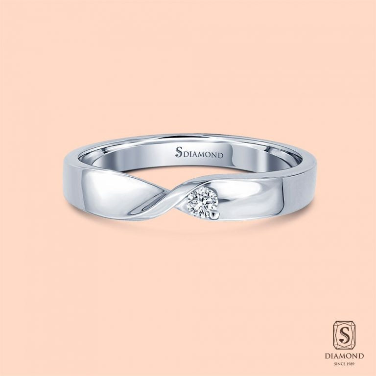 แหวนชาย Twist Band Single Diamond